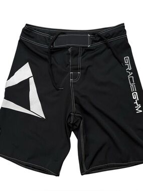 Gracie Barra Gym Shorts Mens Size 30 Athletic Training MMA BJJ Drawstring Black